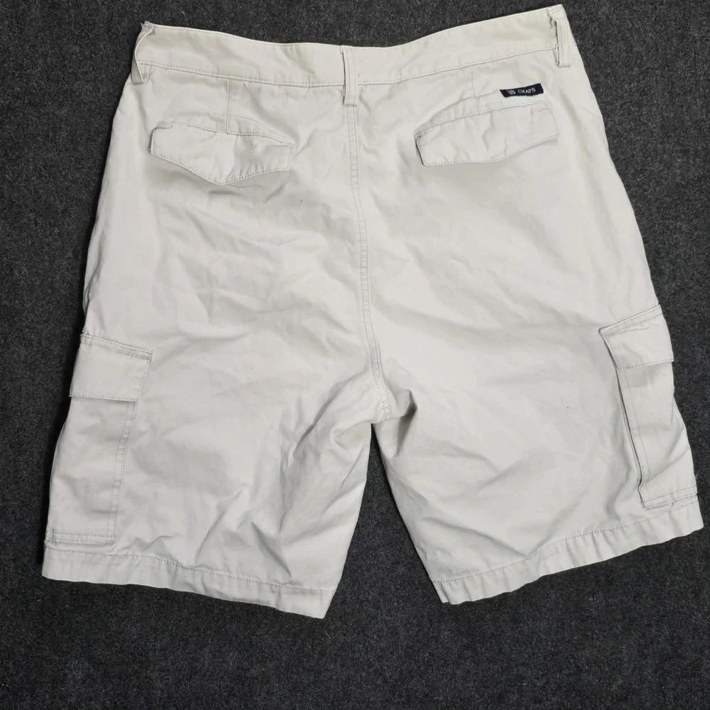 Men's CHAPS Casual Flat Front 100% Cotton Shorts Hampton Khaki Size 32